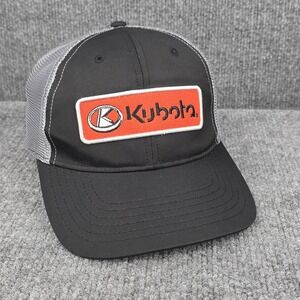 Kubota Hat Cap Black Gray Strap Back Trucker Tractor Workwear Farmer Ranch Mens